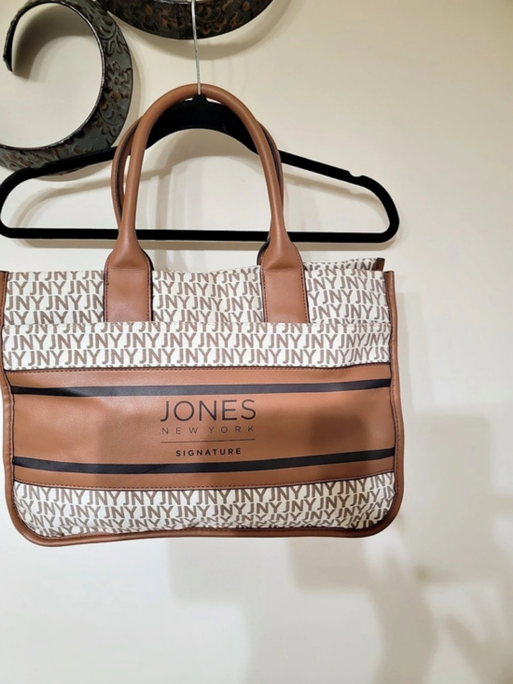 Jones New York Signature Tote Brown & White
